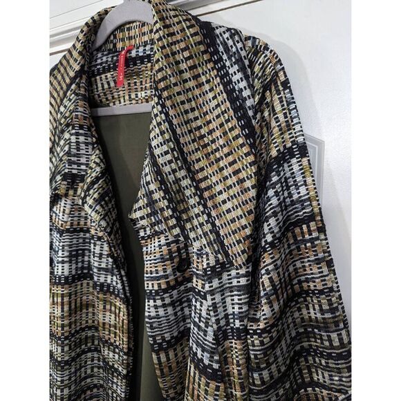 IC By Connie K Jacket women's size Small open front textured wide collar - Picture 2 of 7